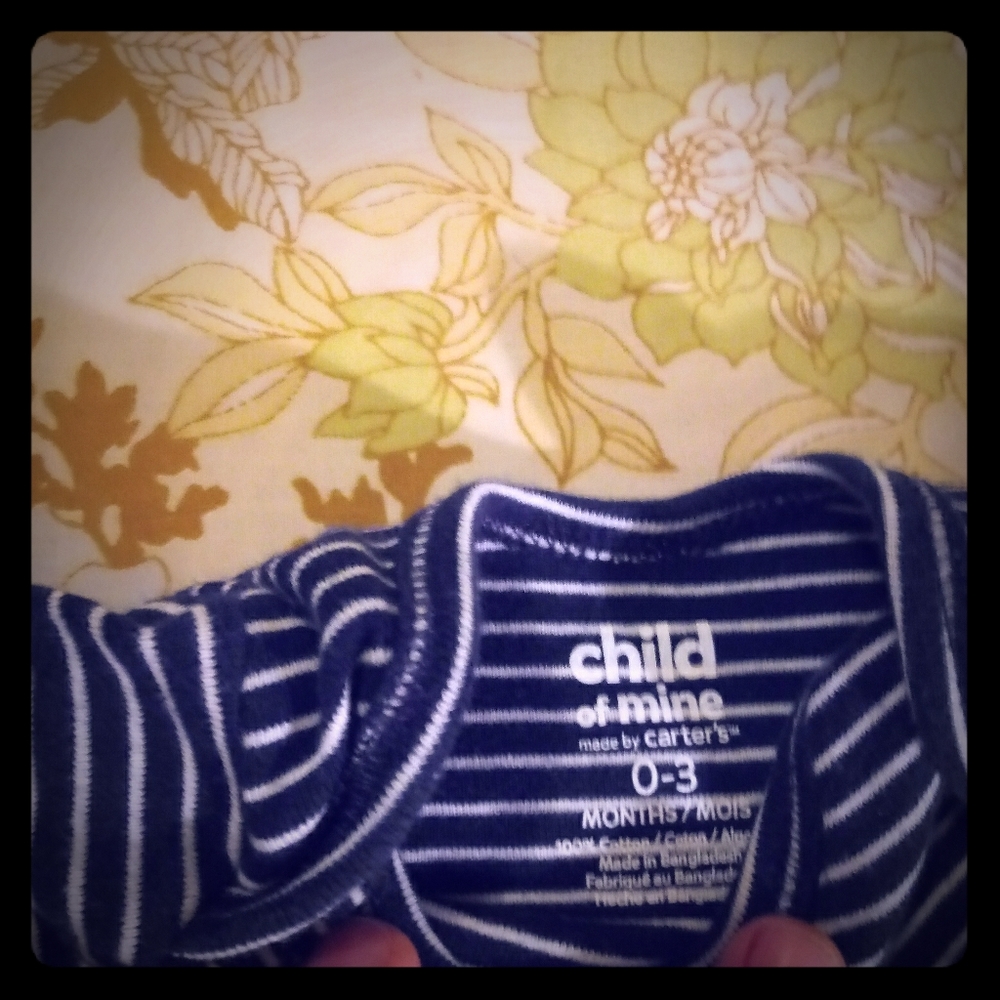 Black and white striped onsie